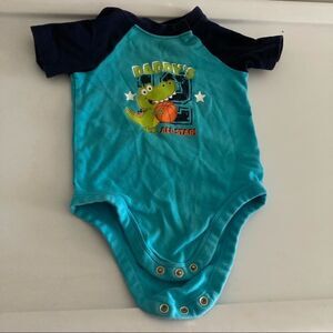 12m daddy’s all star onesie blue basketball alligator